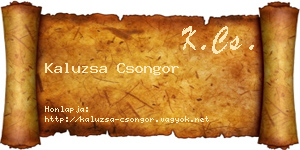 Kaluzsa Csongor névjegykártya